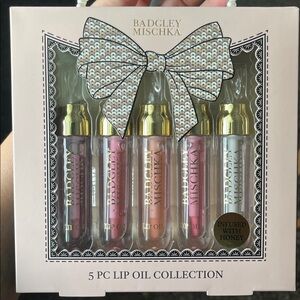 Badgley Mischka Pink Lip Oil Set — 5-Piece Gloss Collection -NIB